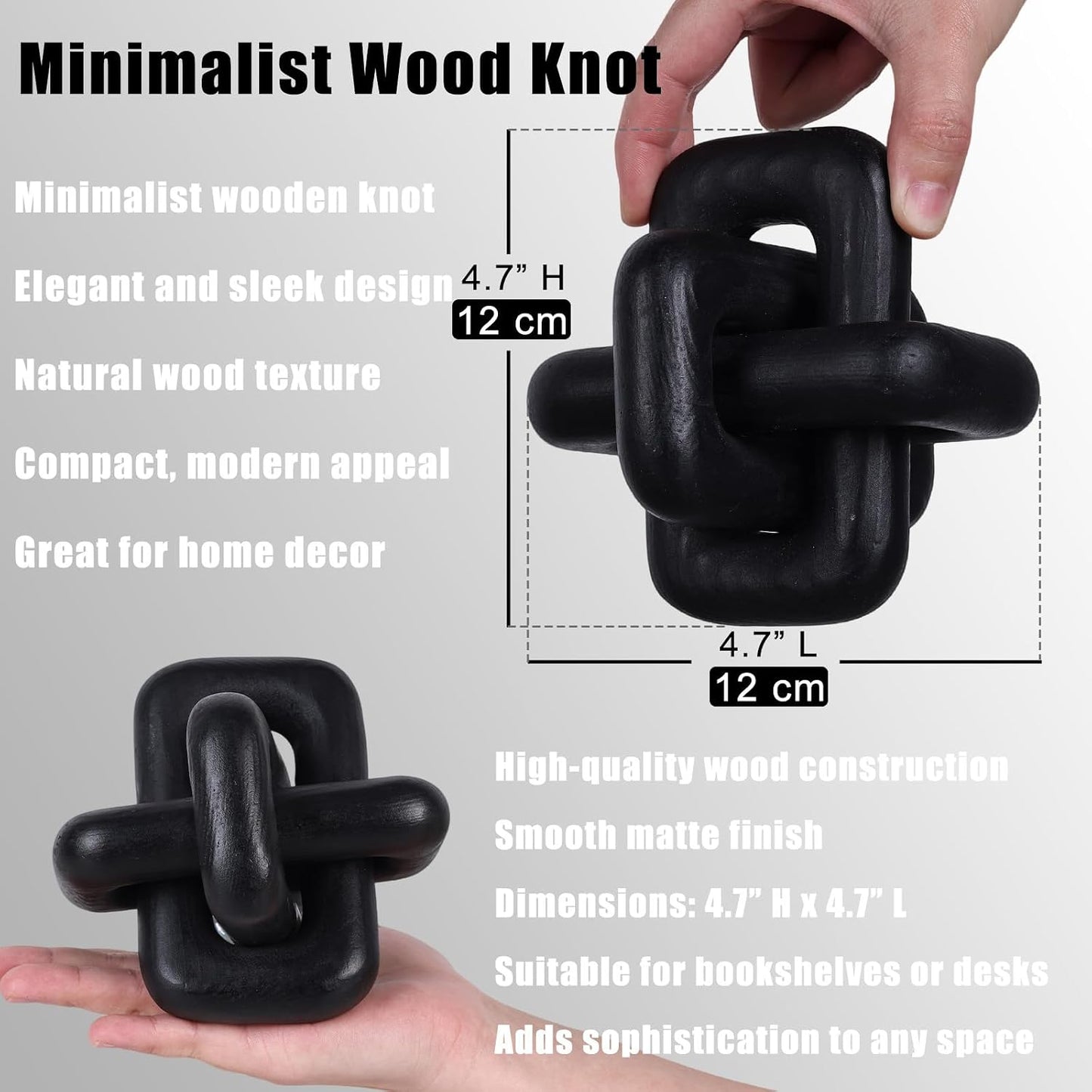 Wooden Knot Decoration Bohemian Decoration Hand-Carved Knot Coffee Table Decoration Suitable / Black