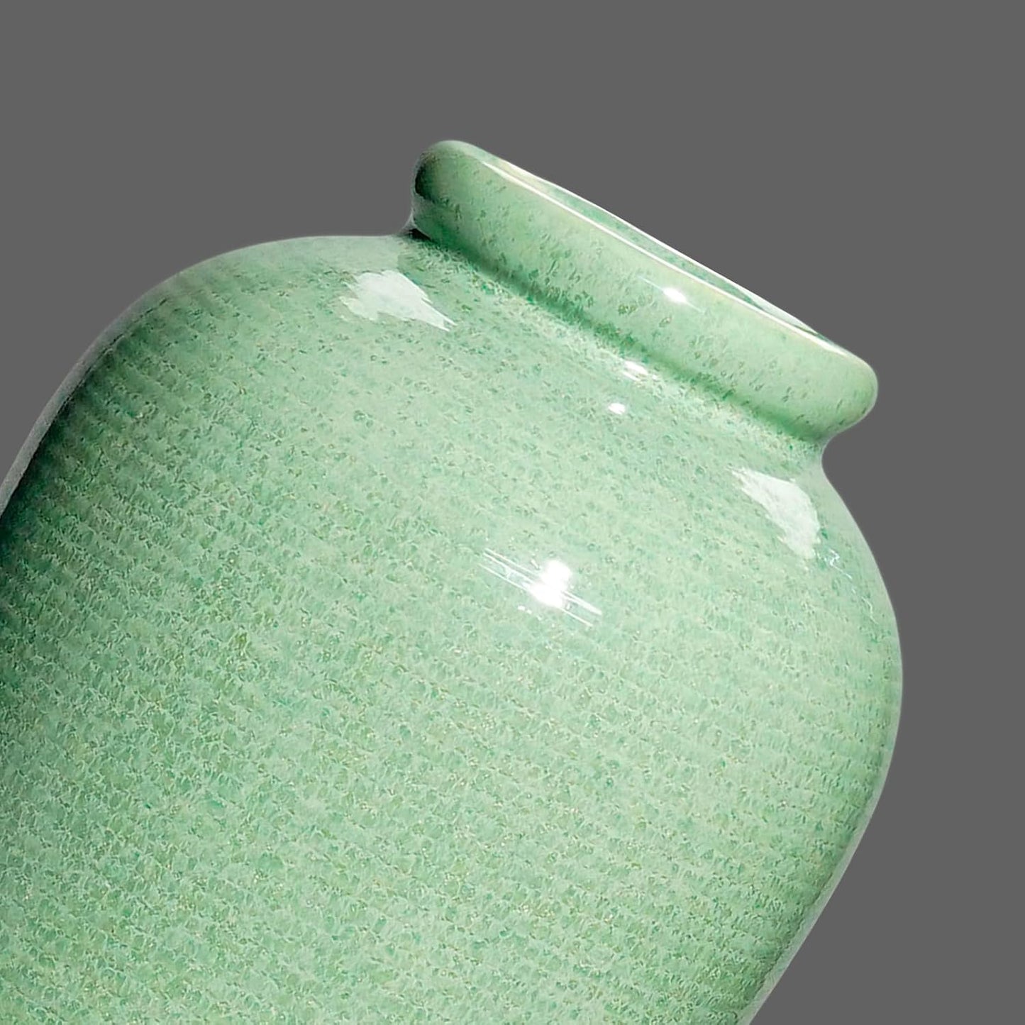 Ceramic Vase / Tall Modern Flower Vase for Pampas Grass / 11 Inch / Green
