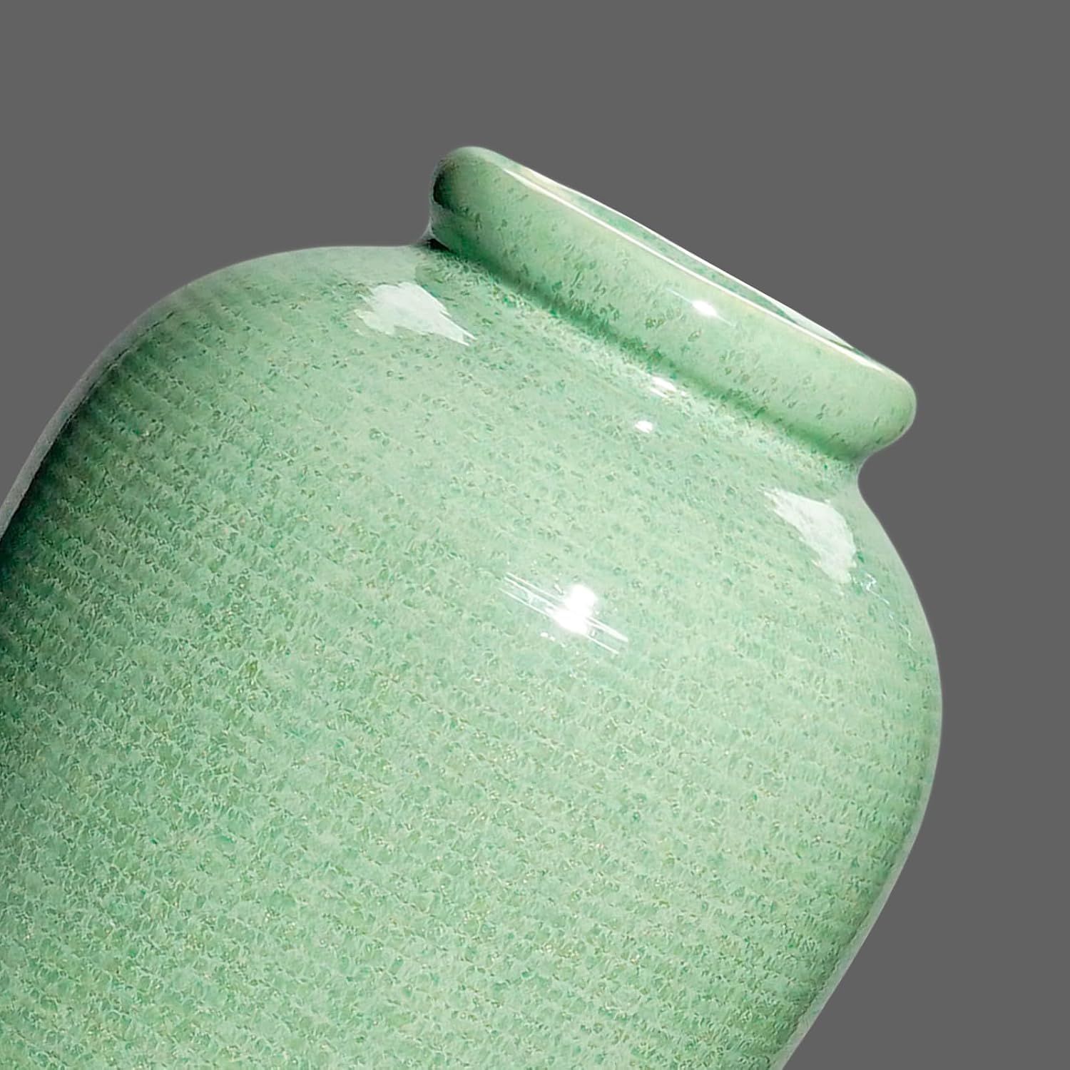 Ceramic Vase / Tall Modern Flower Vase for Pampas Grass / 11 Inch / Green