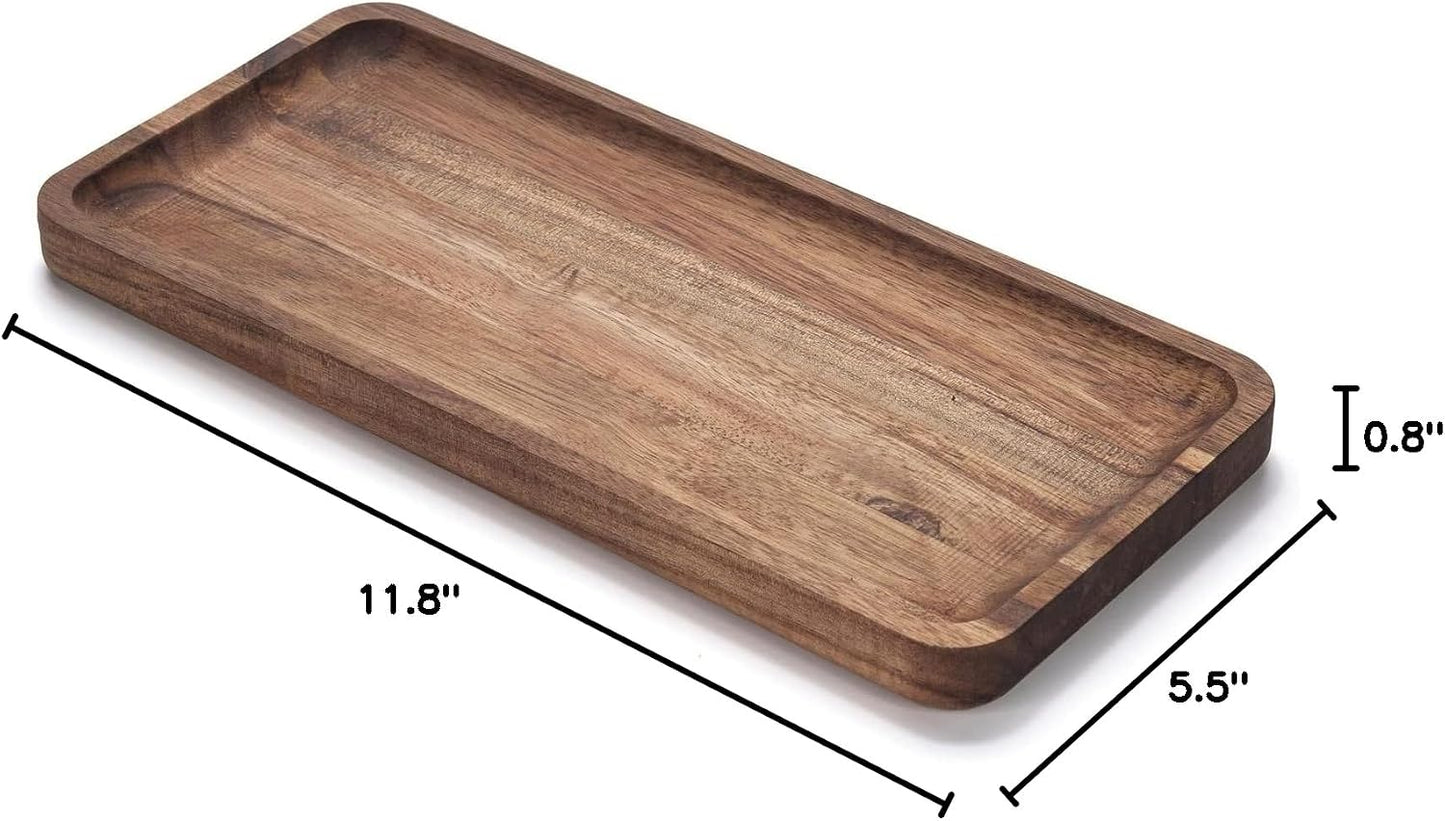 Acacia Wood Counter Tray / 11.8 x 5.5 x 0.8