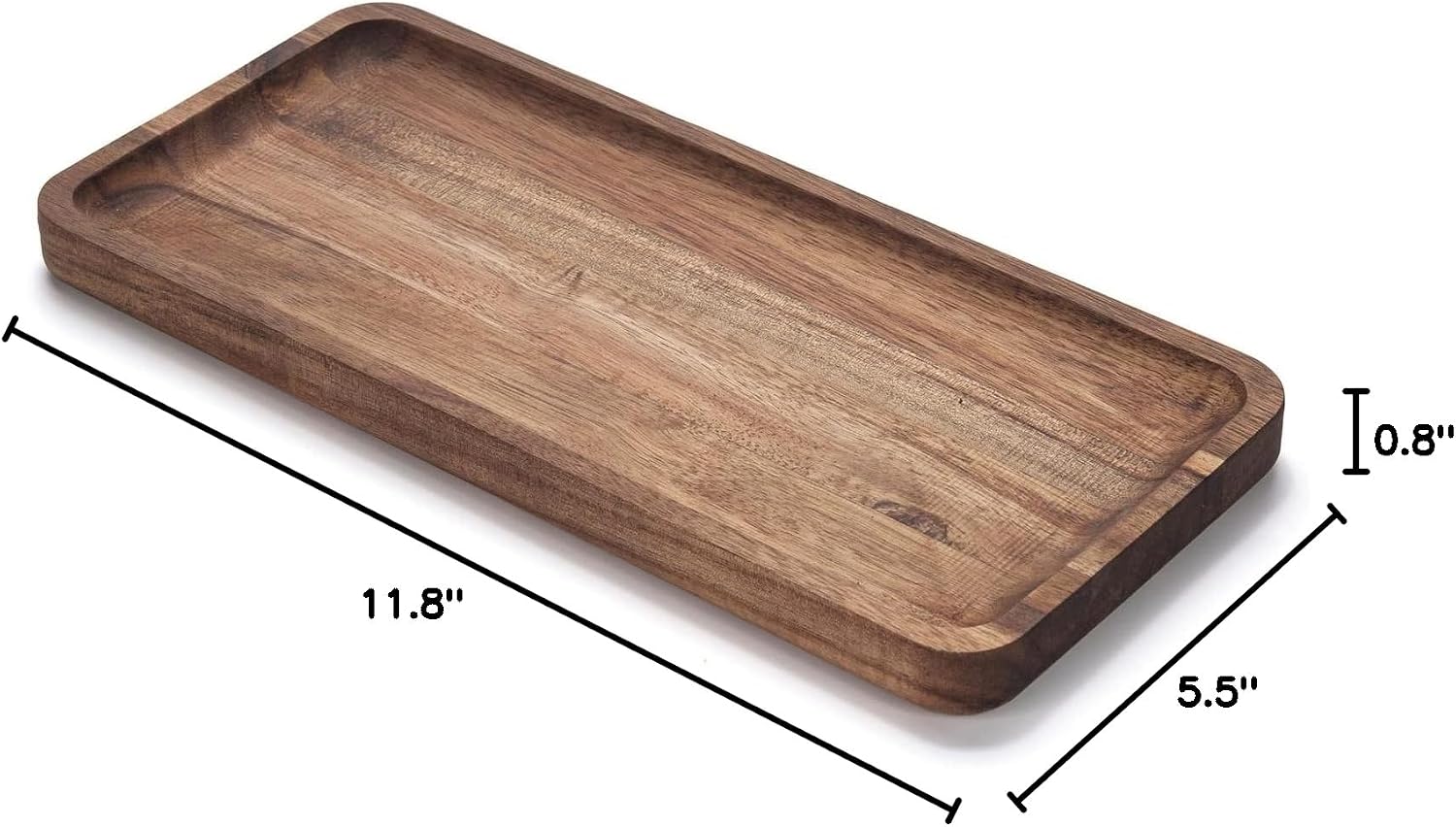 Acacia Wood Counter Tray / 11.8 x 5.5 x 0.8