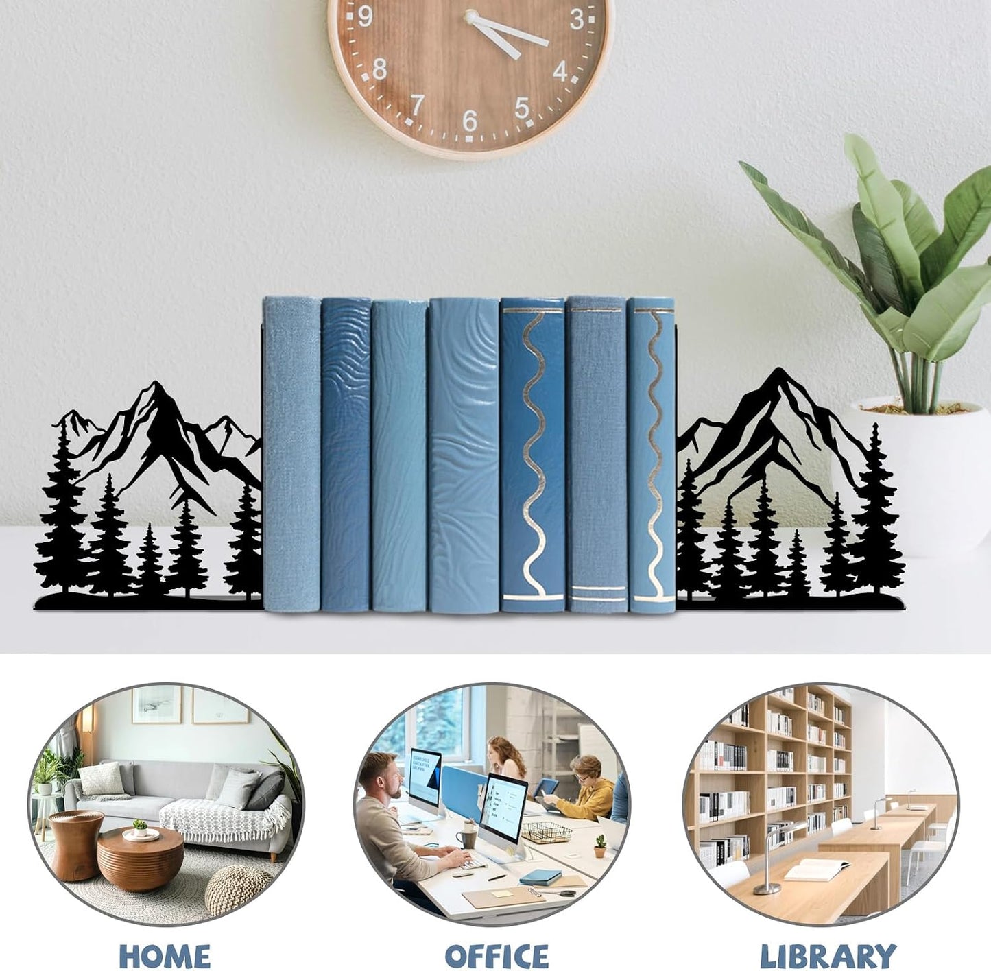 Metal Bookends Mountain Bookends Decorative Modern Book Ends / Mountain Decorative Bookends