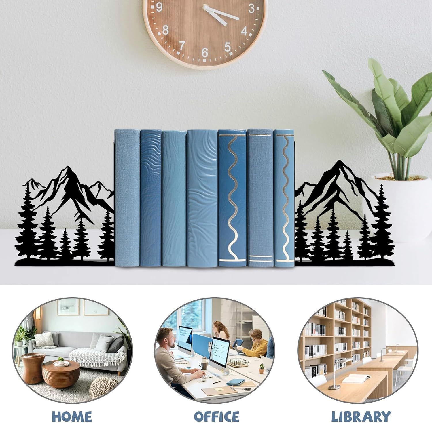 Metal Bookends Mountain Bookends Decorative Modern Book Ends / Mountain Decorative Bookends