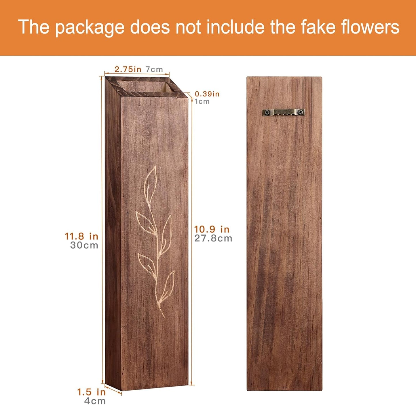 Wood Indoor Wall Planter / Brown / Set of 4