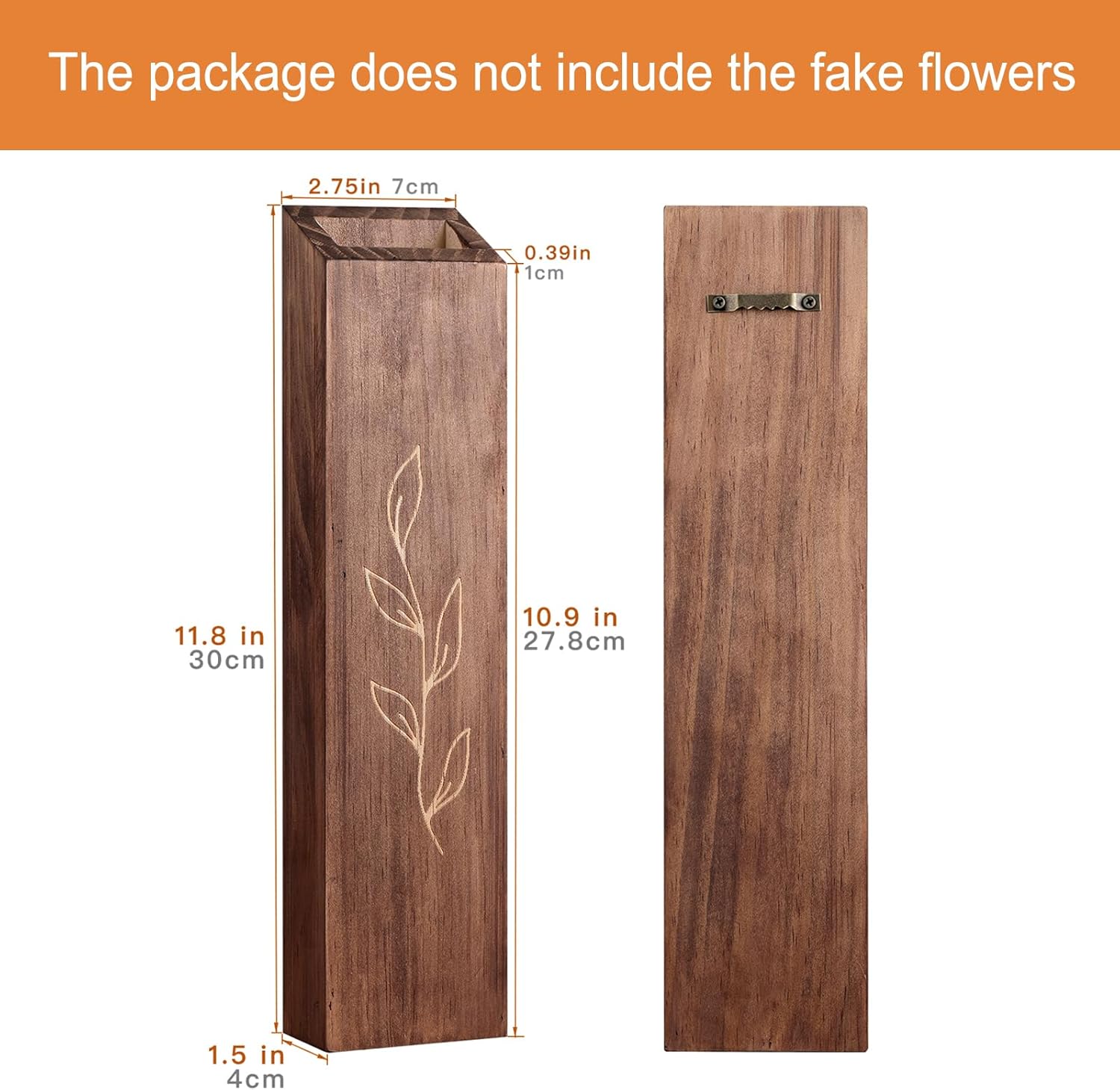 Wood Indoor Wall Planter / Brown / Set of 4