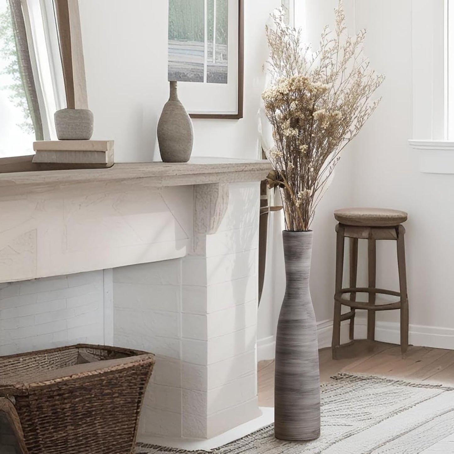 Grey Modern Decorative Ceramic Vase / Bow-black-20
