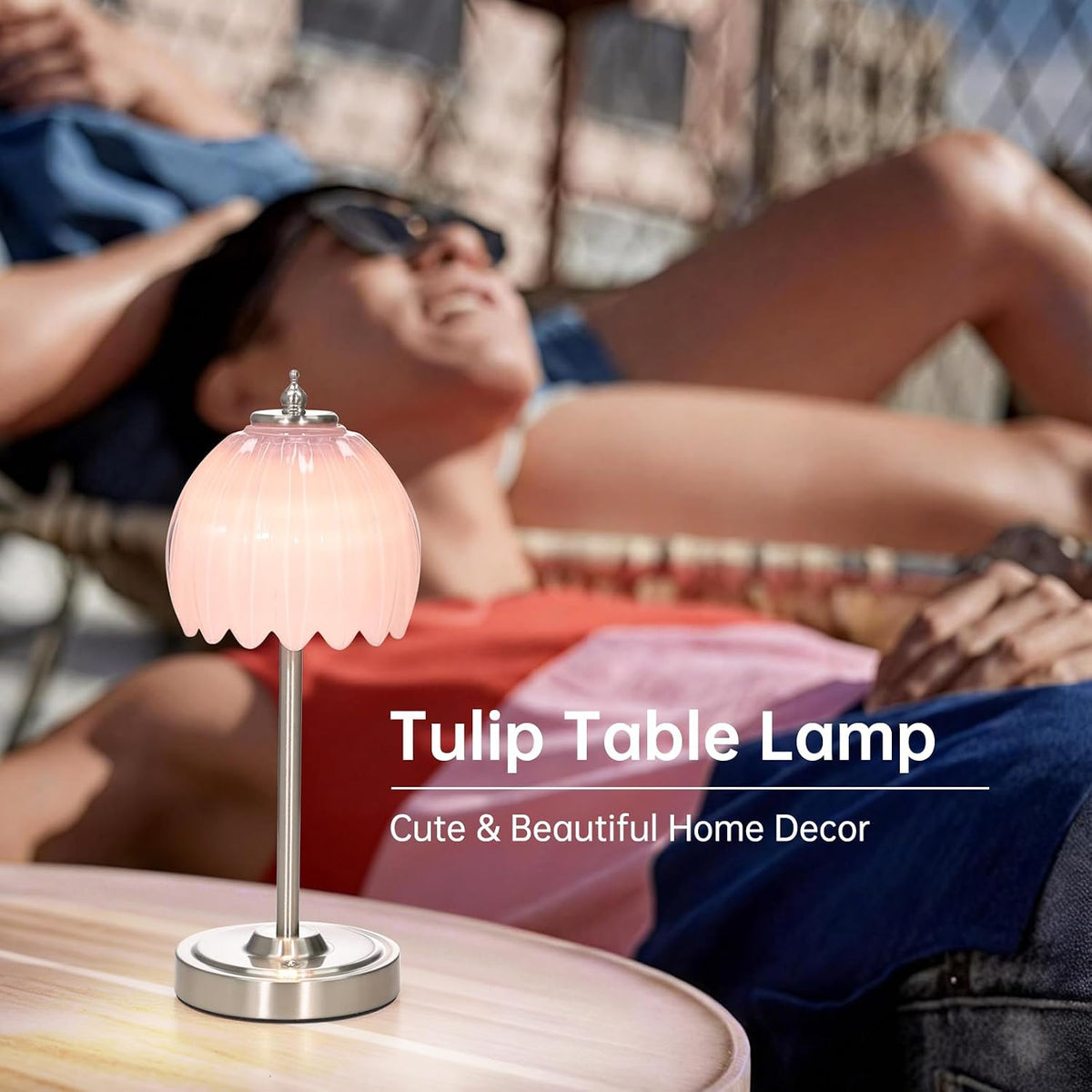 Shenmoyl Rechargeable Table Lamp with 5200mAh Battery & Touch Control - 3 Adjustable Color Temperatures, Cordless