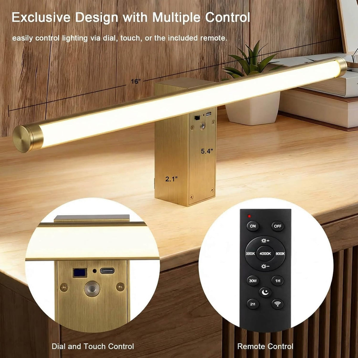 Picture Lights for Wall Battery Operated, Rechargeable Wireless Lights for Pictures on Wall with 3 Color Dimmable