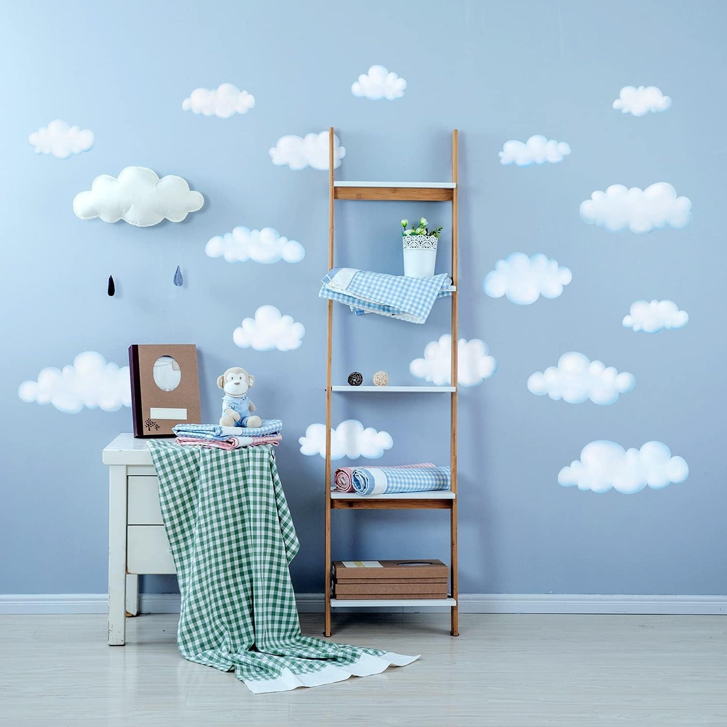 DS9-1702 Clouds Kids Wall Decals Wall Stickers Peel and Stick Removable Wall Stickers / Clouds M