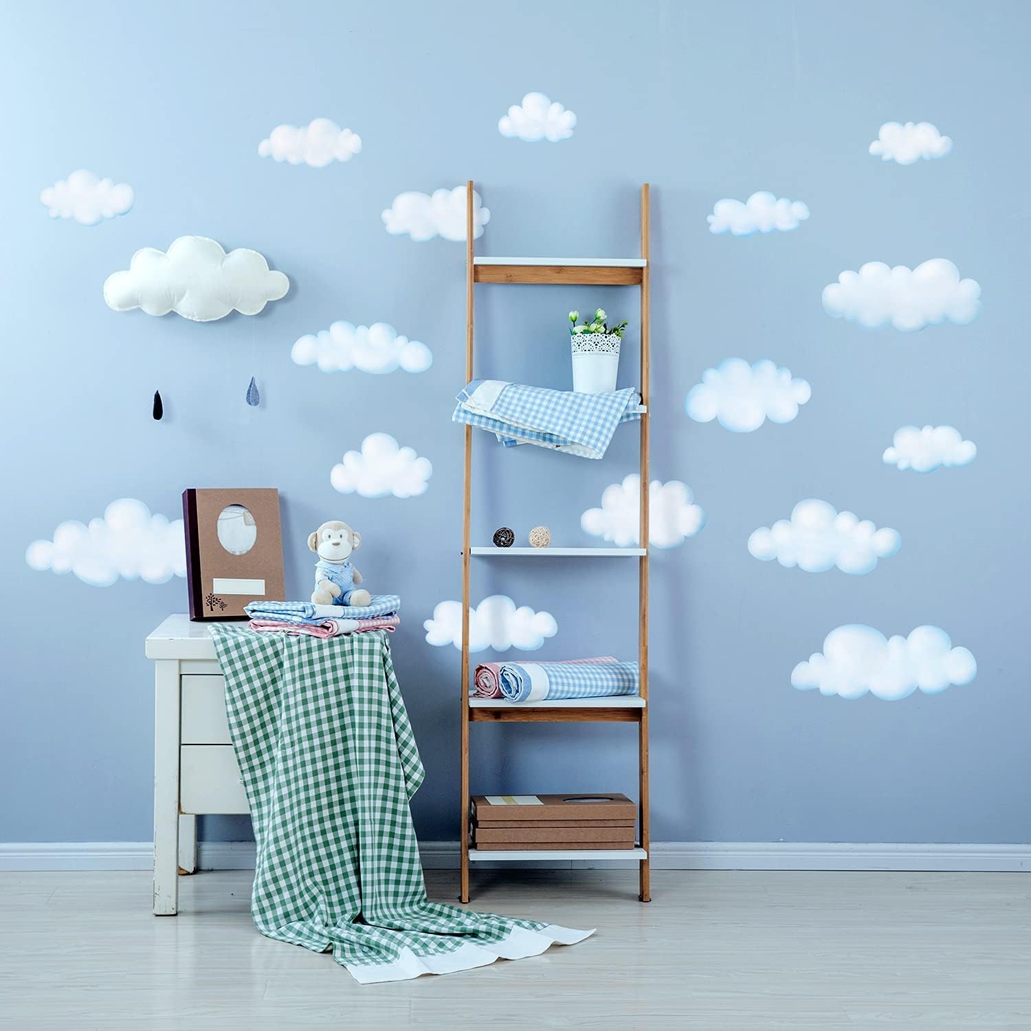 DS9-1702 Clouds Kids Wall Decals Wall Stickers Peel and Stick Removable Wall Stickers / Clouds M