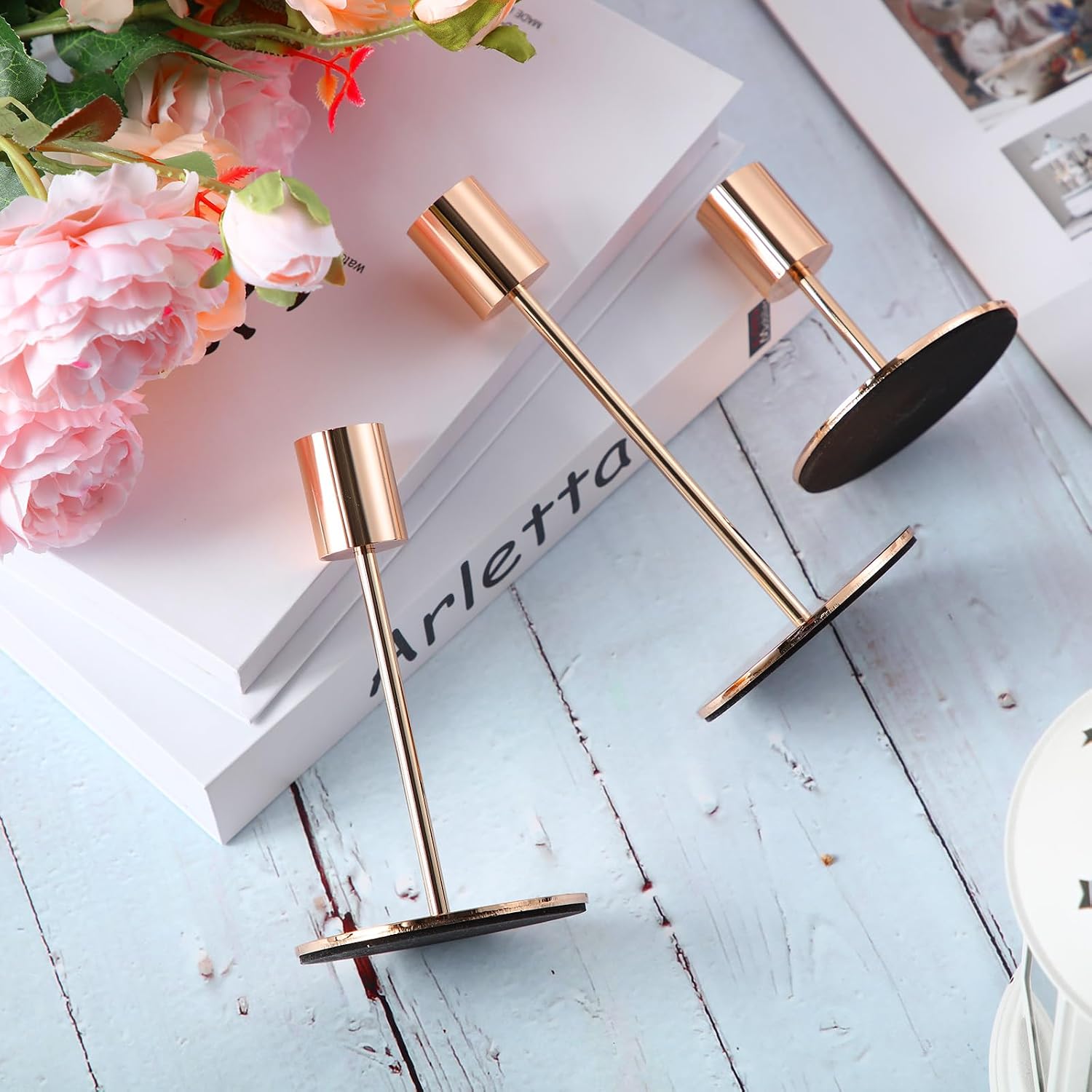Sieral Candle Holders Bulk Taper Candlesticks Holders Set Modern Decorative Metal Candelabras for Wedding Anniversary