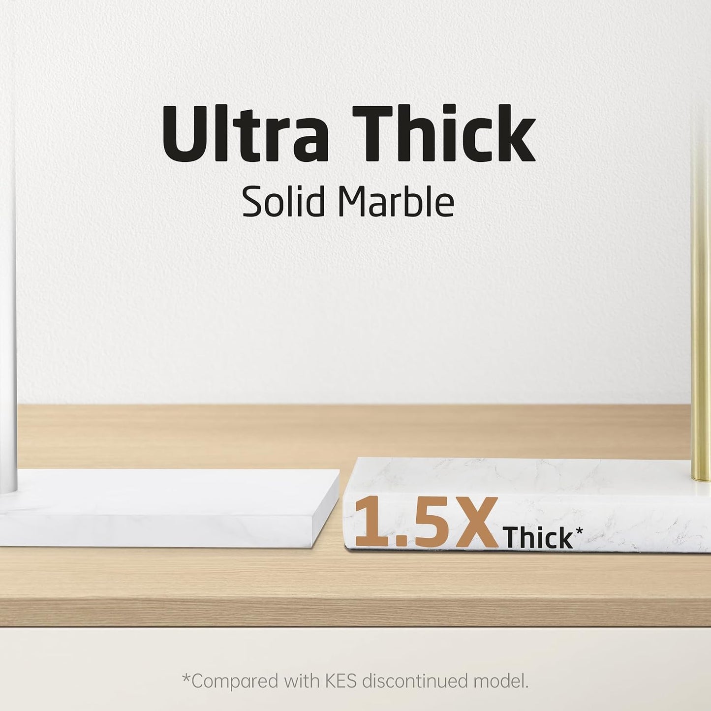 KES Gold Hand Towel Holder Stand for Bathroom, Countertop Towel Stand with Weighted Marble Base, 17.3" Standing Swivel