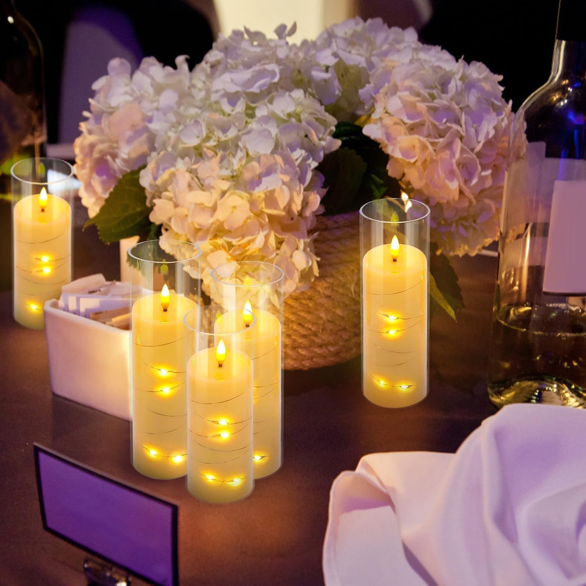 YOROXRG Flickering Flameless Candles Battery Operated with Remote, LED Pillar Candles with Realistic Moving Wick for
