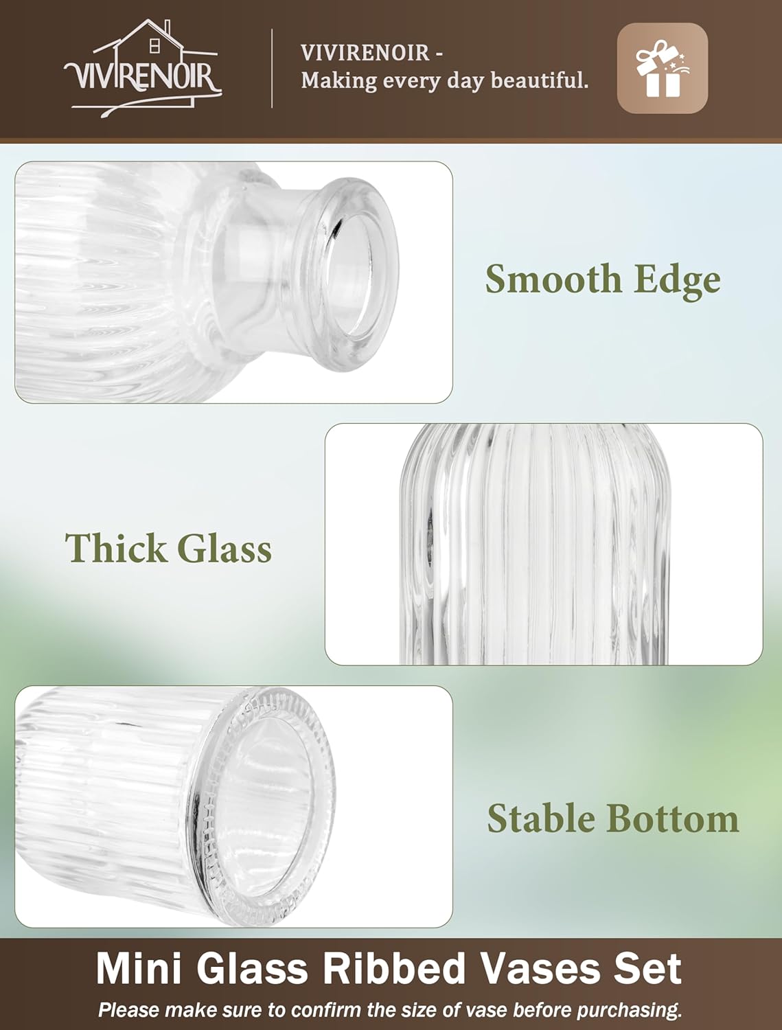Glass Bud Vases / Clear / Set of 24