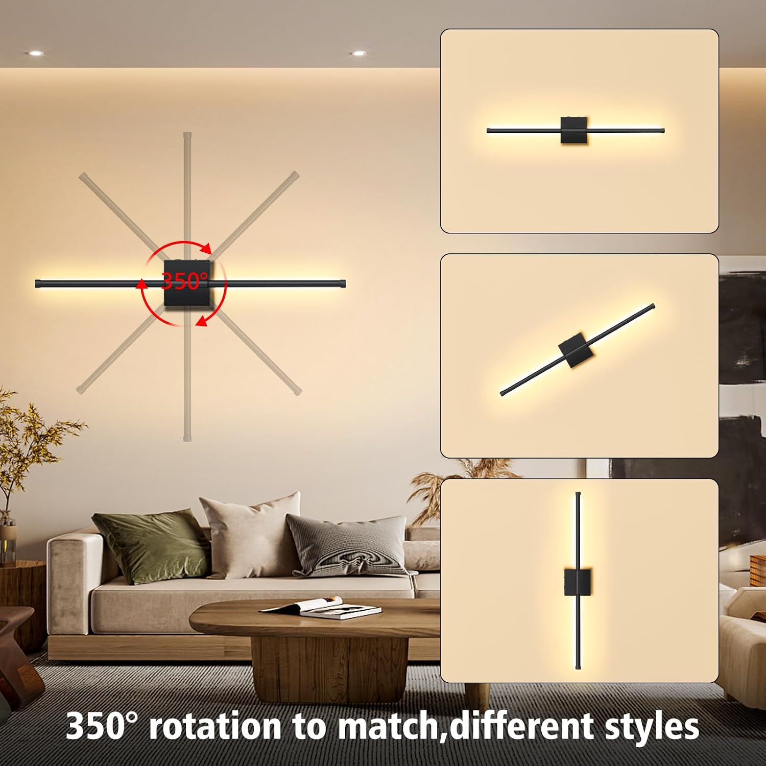 Battery Operated Wall Sconce Set of 2, Wall Sconces 3000K-6000K Dimmable Rechargeable Wall Sconce with Remote Control