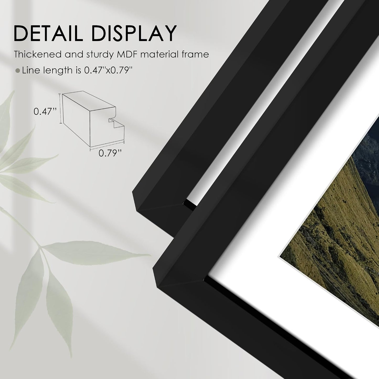 12x16 Picture Frame Sef of 10, for Wall Gallery Decor, Black | Display Pictures 8.5x11 with Mat or 12 x 16 Without Mat