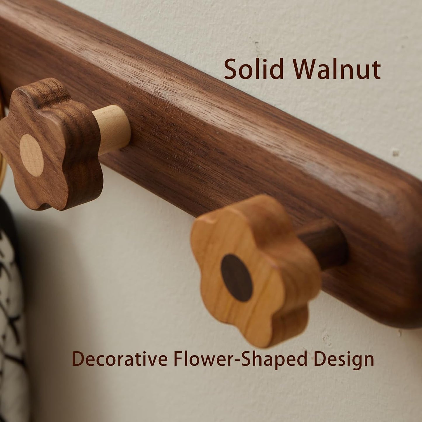 Wood Flower Coat Hooks for Hanging Clothes / Medium