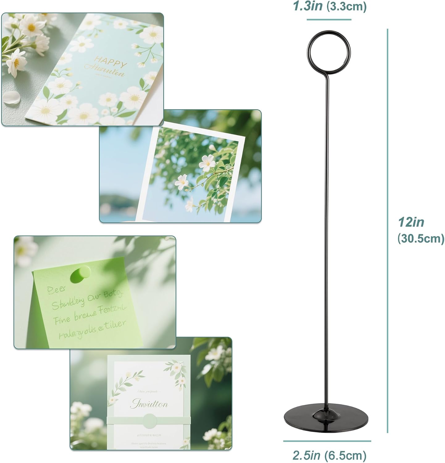 ERYTLLY 16PK Place Card Holders 12 Inch Table Number Holders Table Card Holders Steel Card Holders for