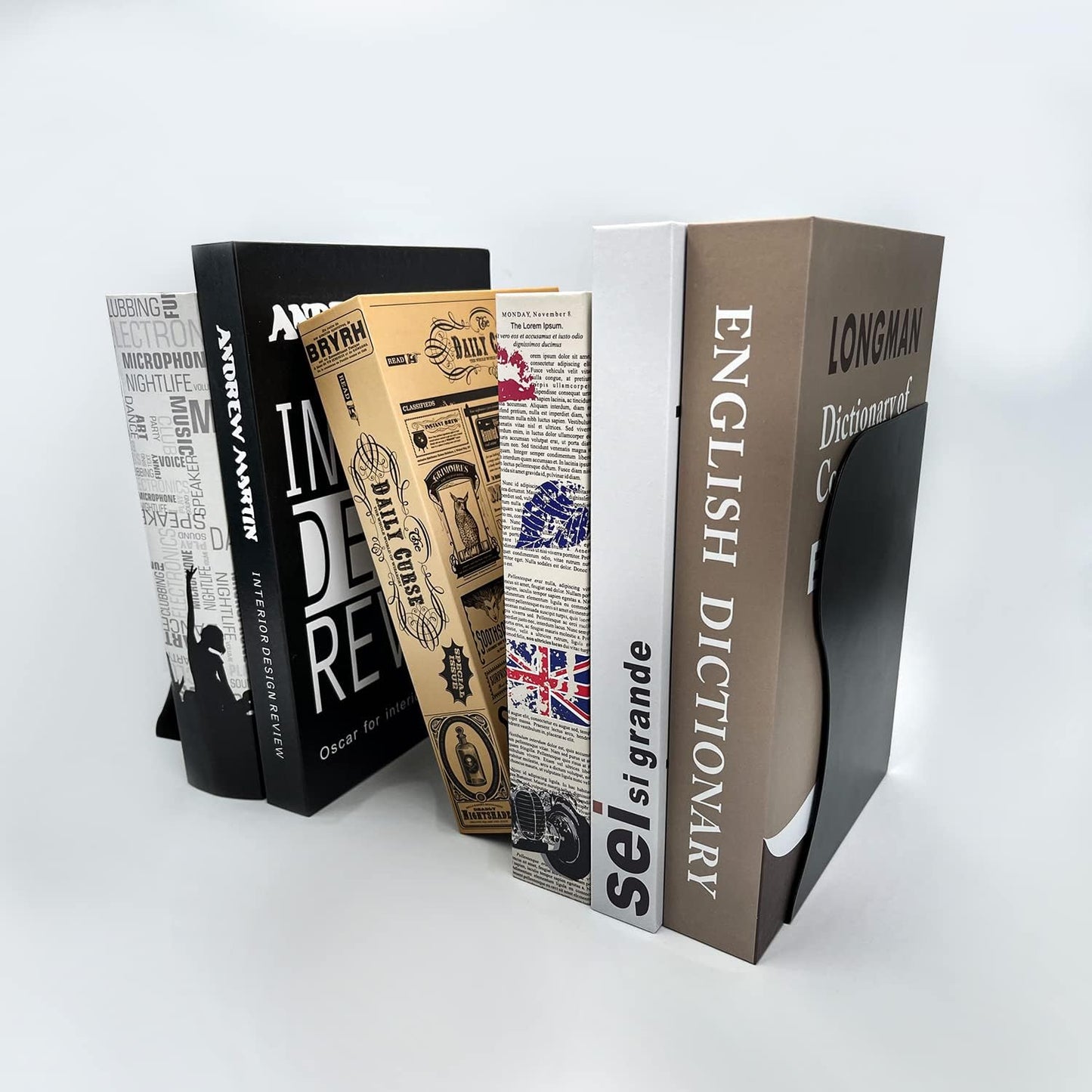 Metal Bookend for Heavy Books / Black