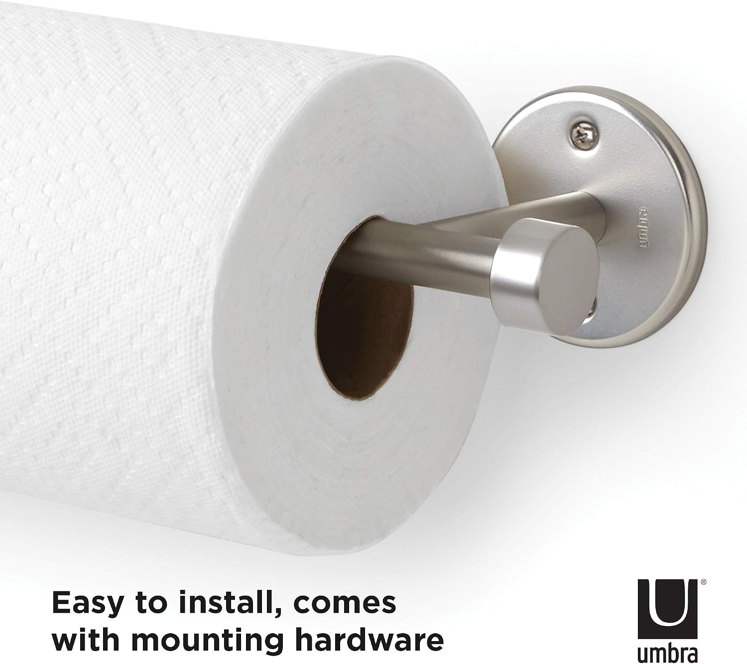 Umbra - 1009237-410 Cappa Paper Towel Holder – Modern Under Cabinet or Wall Mount Dispenser (Horizontal or Vertical)