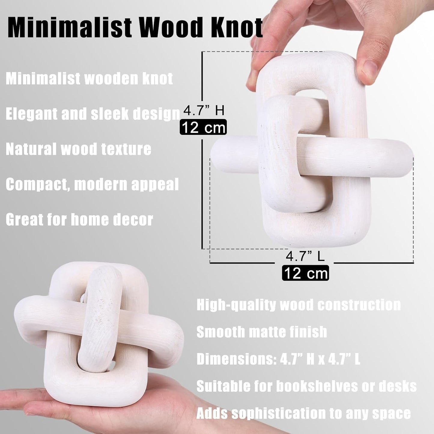 Wooden Knot Decoration Bohemian Decoration Hand-Carved Knot Autumn Winter Home Decor / White