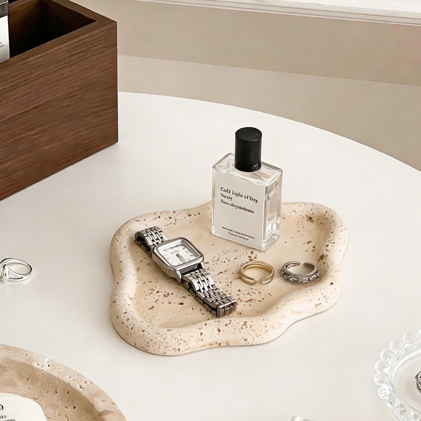 Ring Dish Holder / Faux Travertine Y