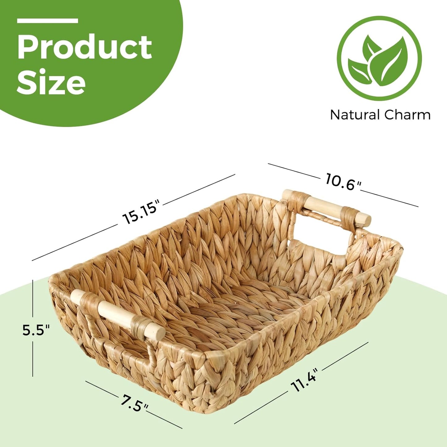 Wicker Storage Baskets / Natural-2pc / Set of 2