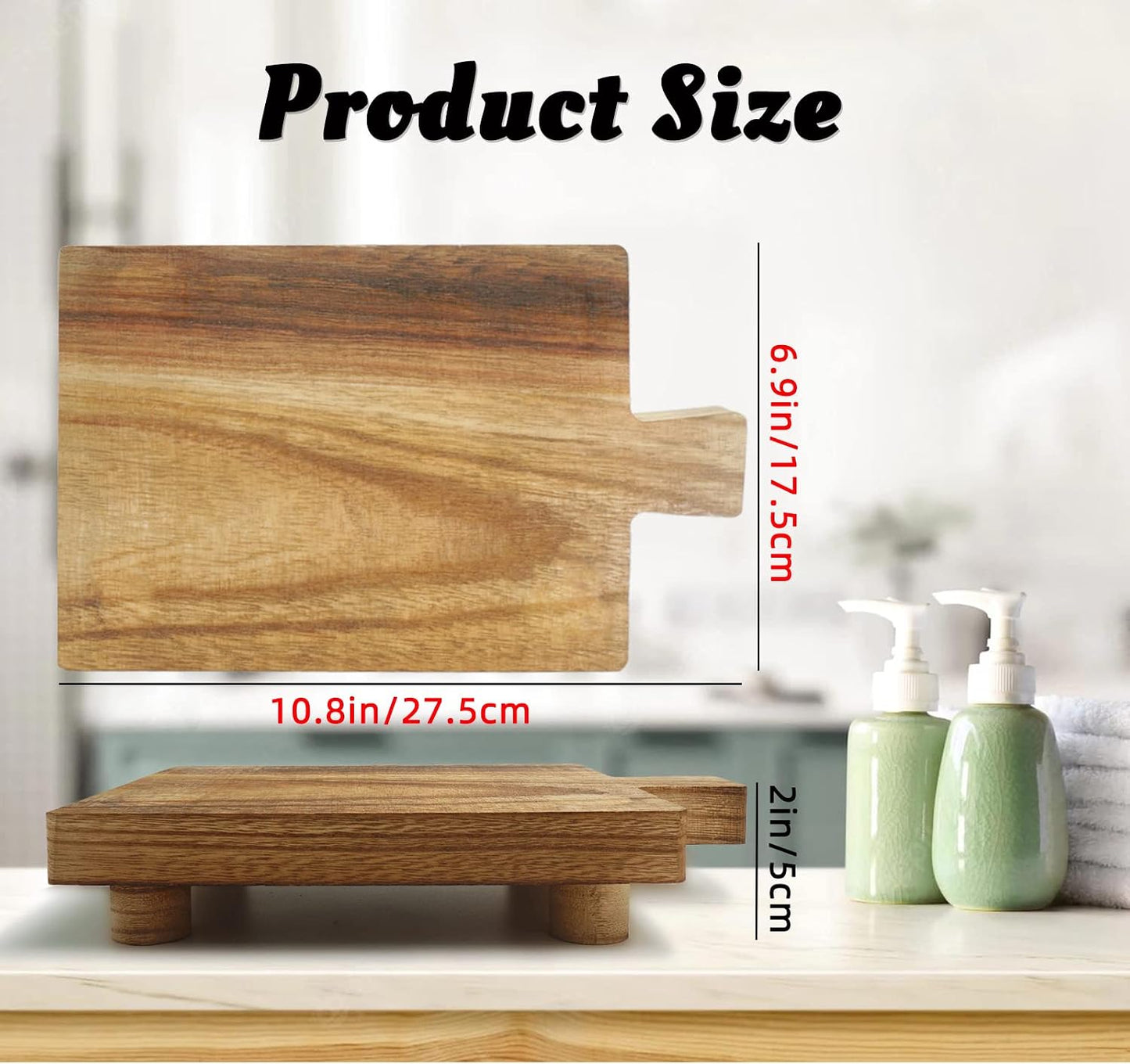 Handmade Wooden Tray / Wood / 10.8 x 6.9 x 2 / Set of 2