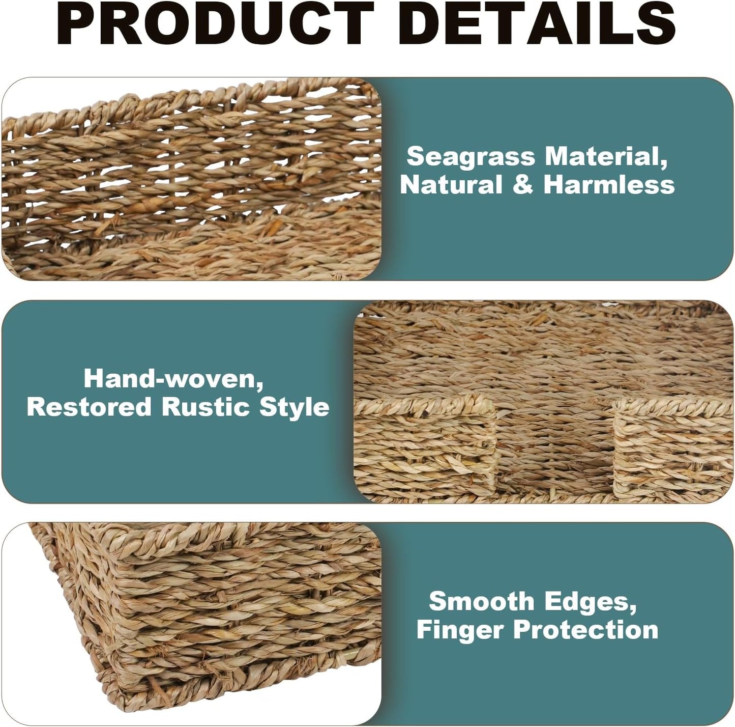 Seagrass Disposable Guest Towel Holder Tray / Guest Towel Tray / Seagrass_flat