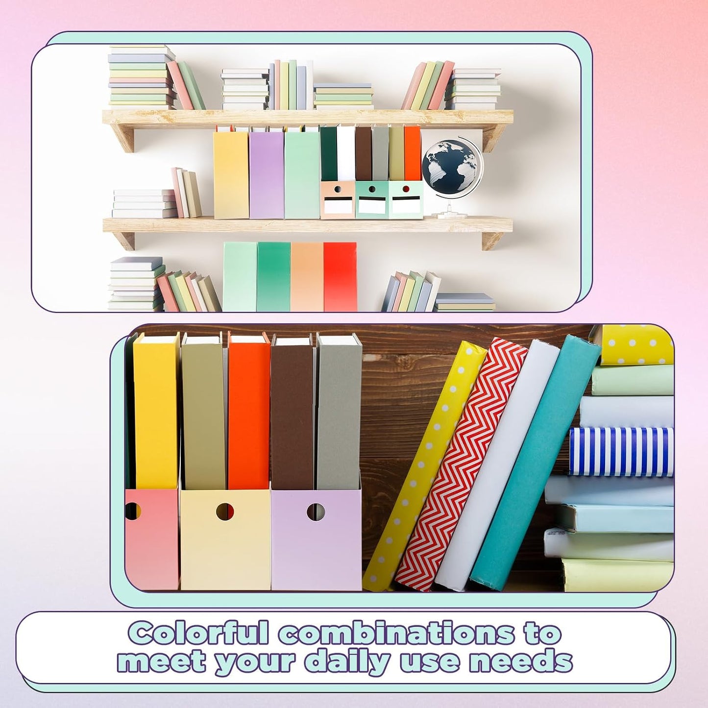 32 Pcs Magazine File Holder Set Including Colored Foldable Desk File Holder Organizer White Label Stickers Cat Pen