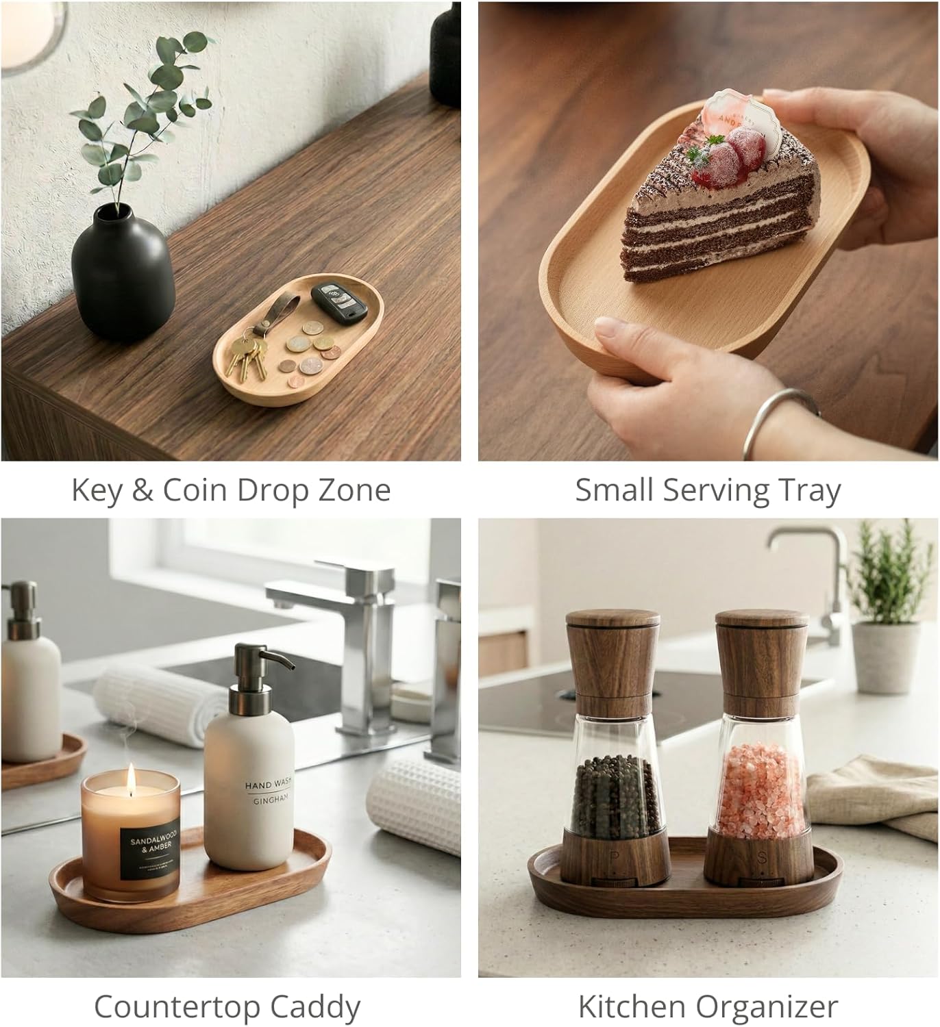 Wooden Mini Serving Tray for Parties / Walnut