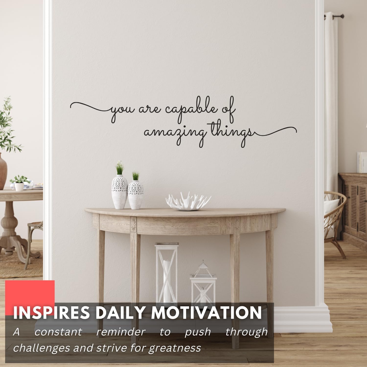 Inspirational Sticker Quote / Black / 36 x 9