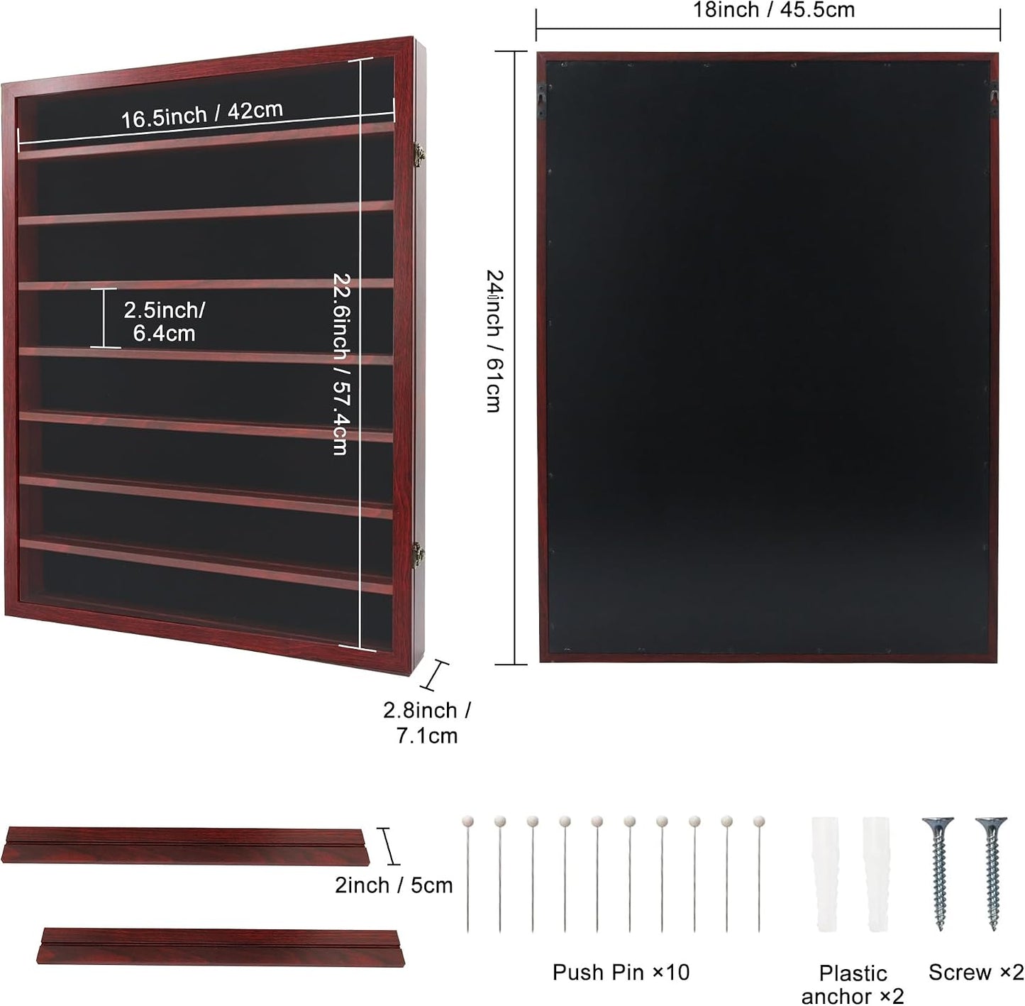 FramePro Shadow Box Frame Display Case 18x24 with Removable Shelves, Deep Memory Box Trinket Knick Knack Shelf Cabinet