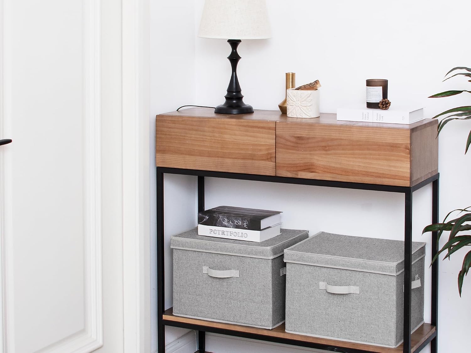 Fabric Storage Bins / Gray / Jumbo