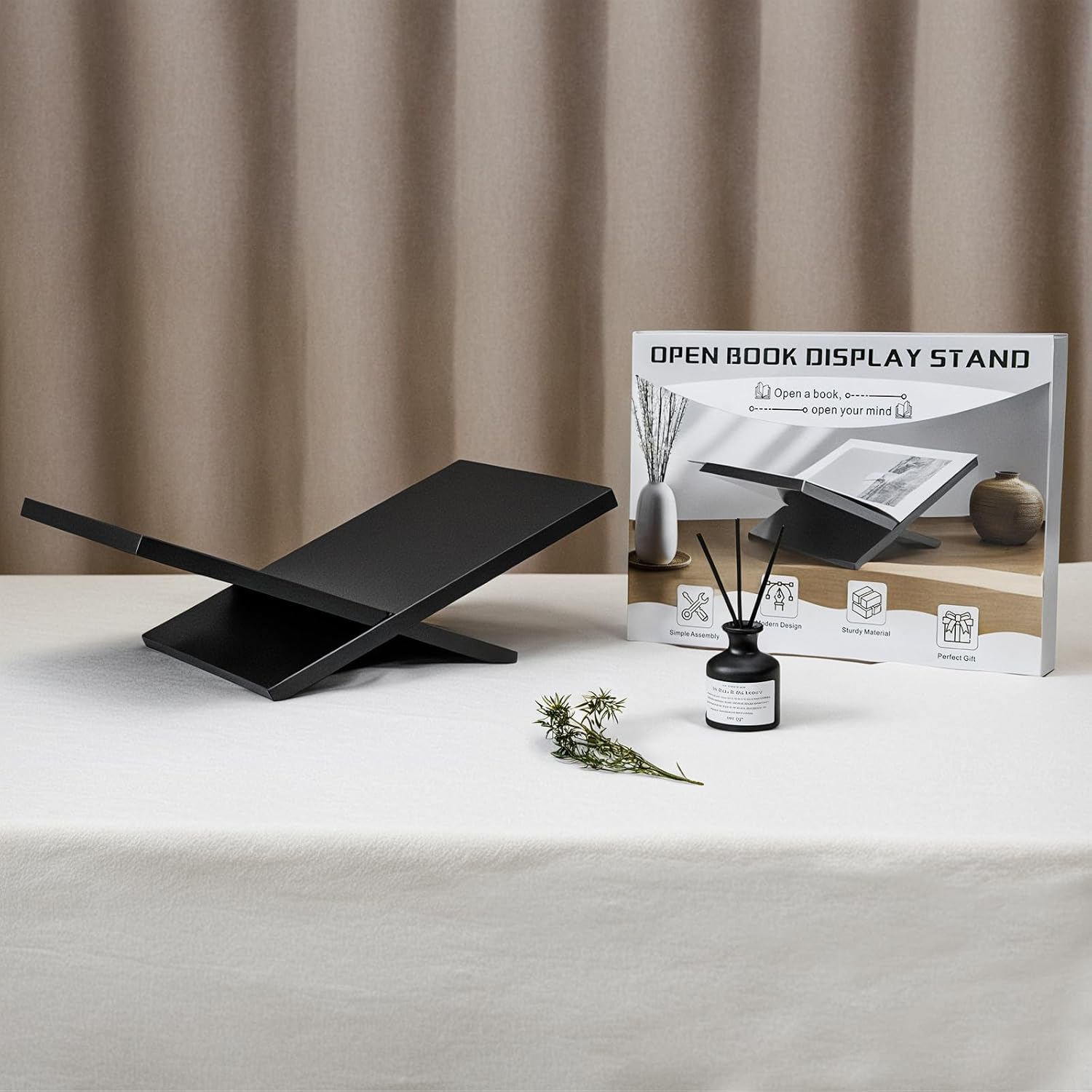 Open Display Stand, Wooden Large Book Holder, Coffee Table Stand | Wood Easel for Magazine, Art, Cook Book, Bible