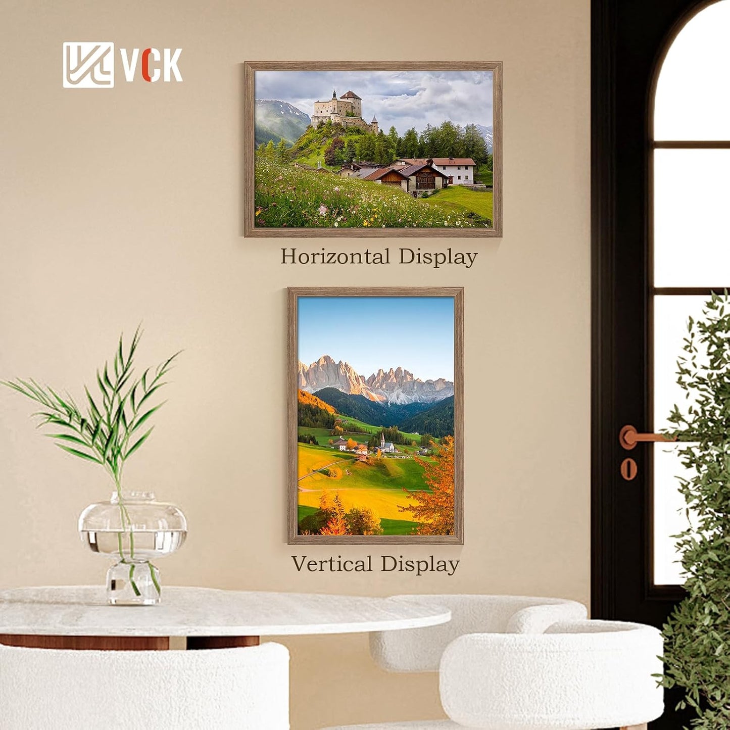VCK 20x30 Frame Walnut 4 Pack, Wide Thick Wood Border, for Poster/Print | Exclusive Woodgrain, Wall Hanging, HD