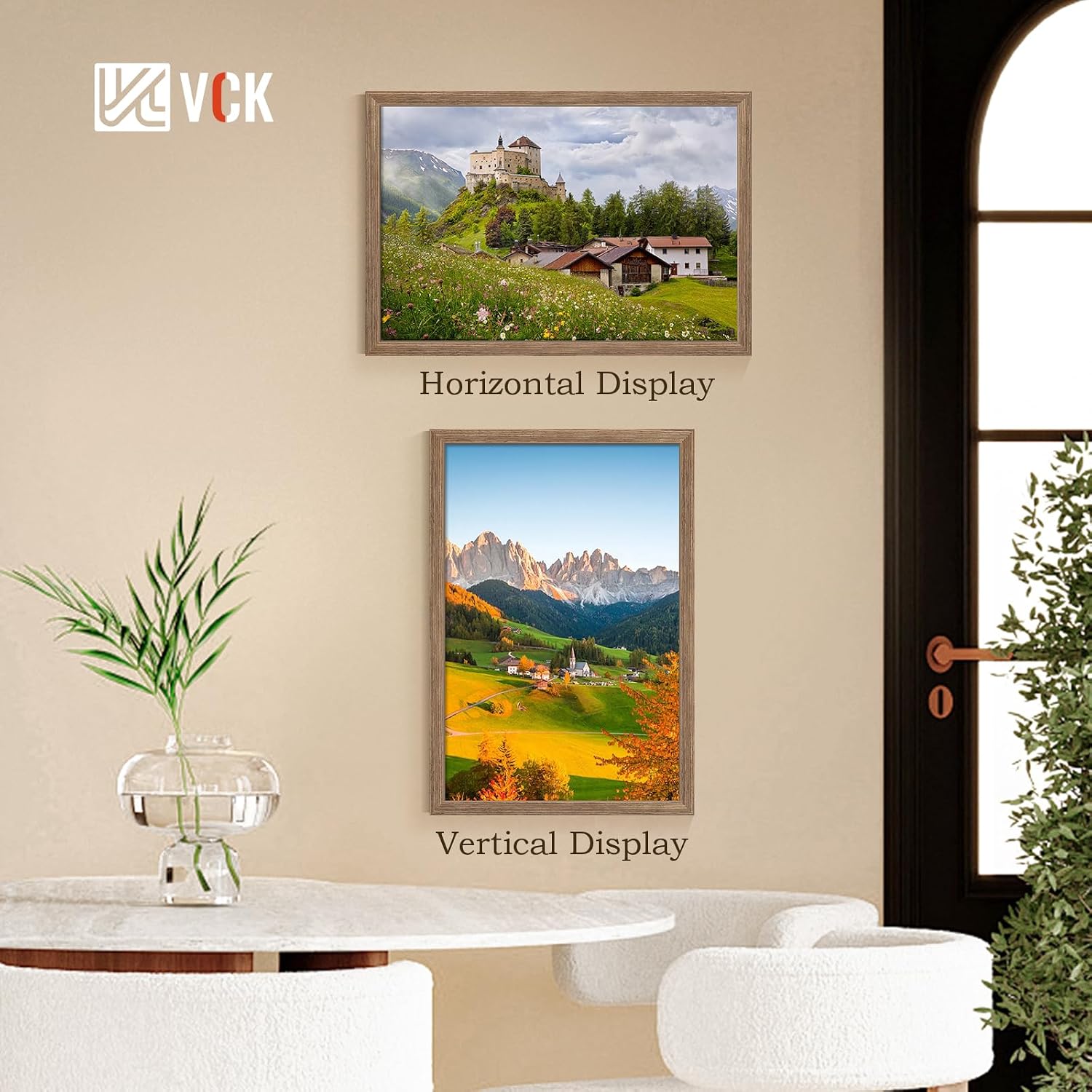 VCK 20x30 Frame Walnut 4 Pack, Wide Thick Wood Border, for Poster/Print | Exclusive Woodgrain, Wall Hanging, HD