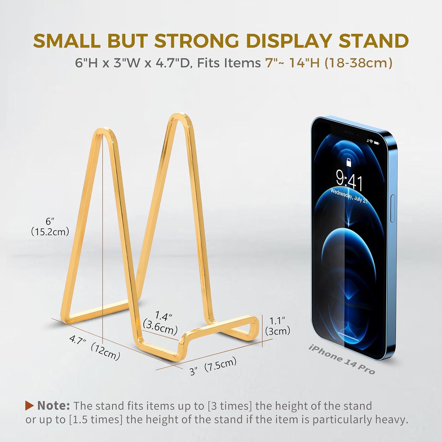 Metal Plate Stands for Display / Gold-6 Inch / 6 Inch / Set of 3