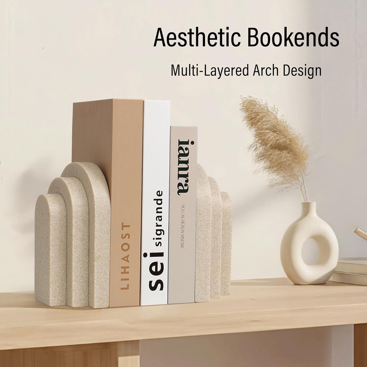 Decorative Modern Bookends / Beige