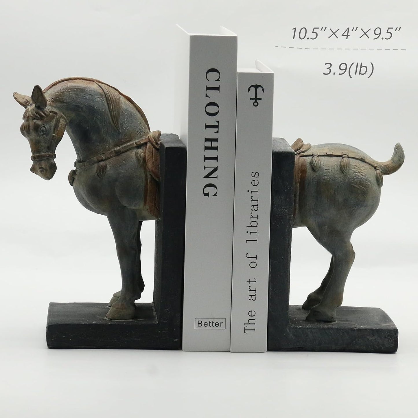 Decorative Bookends / Heavy Duty Non-Slip Book Holders / Tang Horse