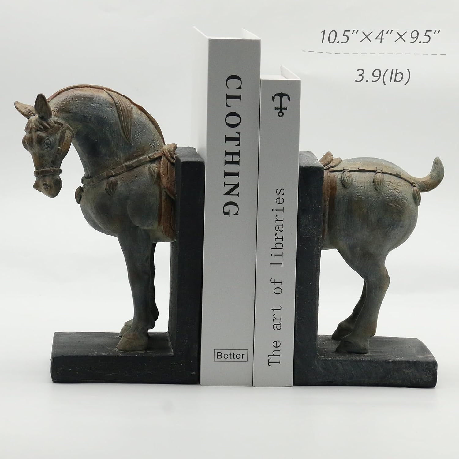 Decorative Bookends / Heavy Duty Non-Slip Book Holders / Tang Horse