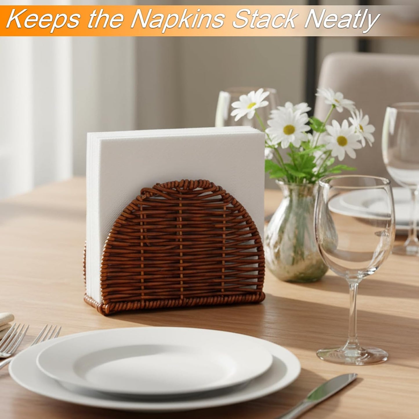 Rattan napkin holder / 6.1 Inch