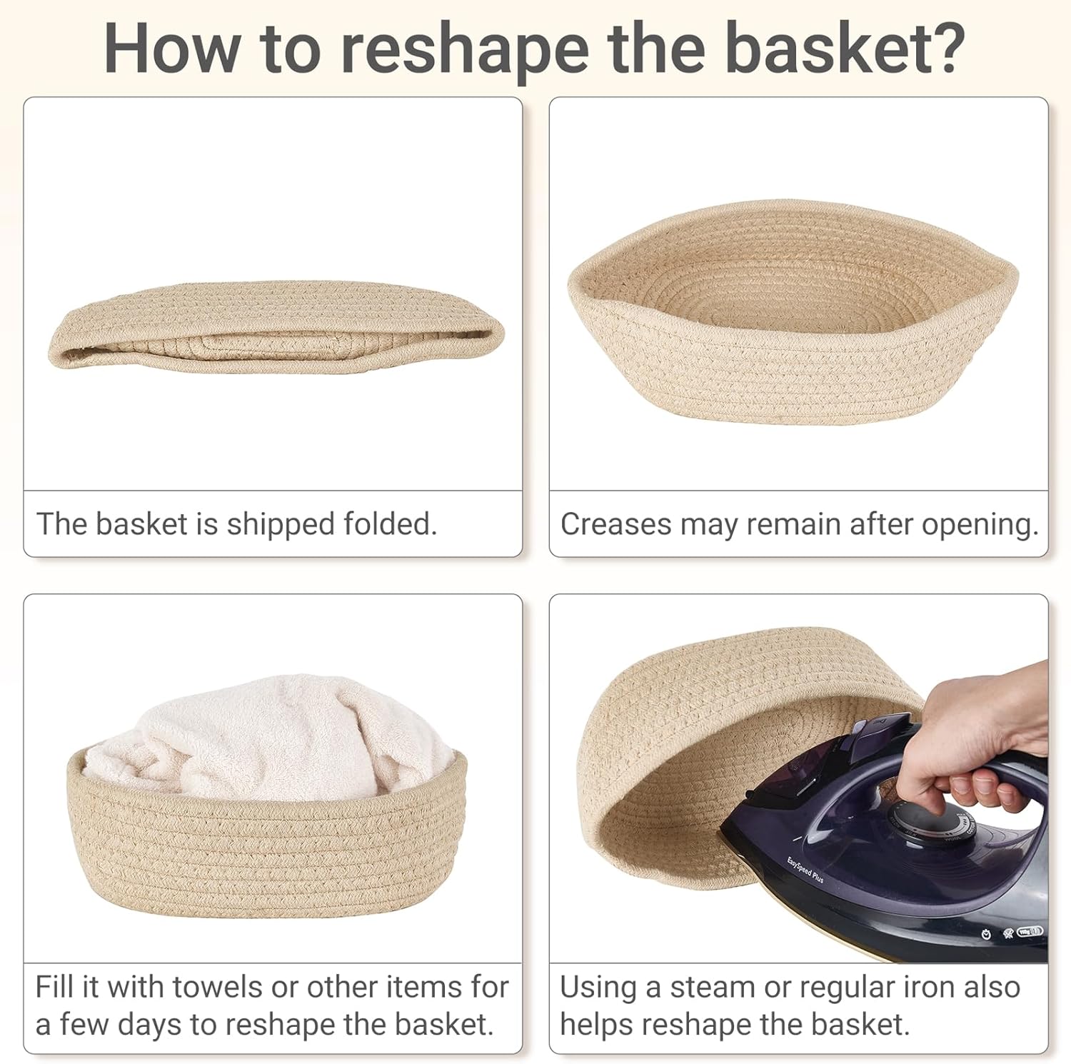 Small Oval Woven Storage Baskets for Organizing / Set of 3