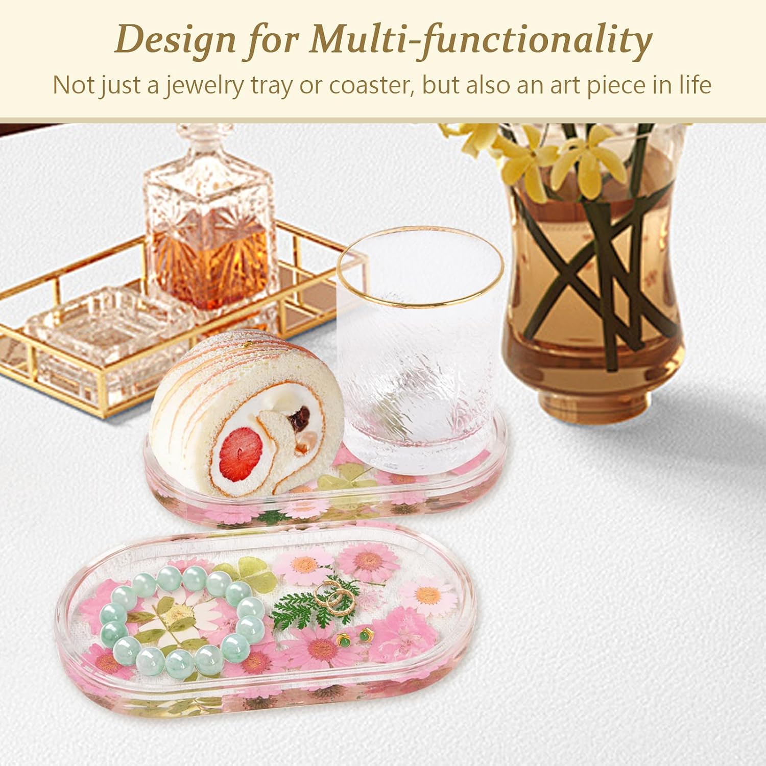 Jewelry Ring Trinket Dish ：Gift for Bride Wedding Engagement Mother Best Friend / Transparent