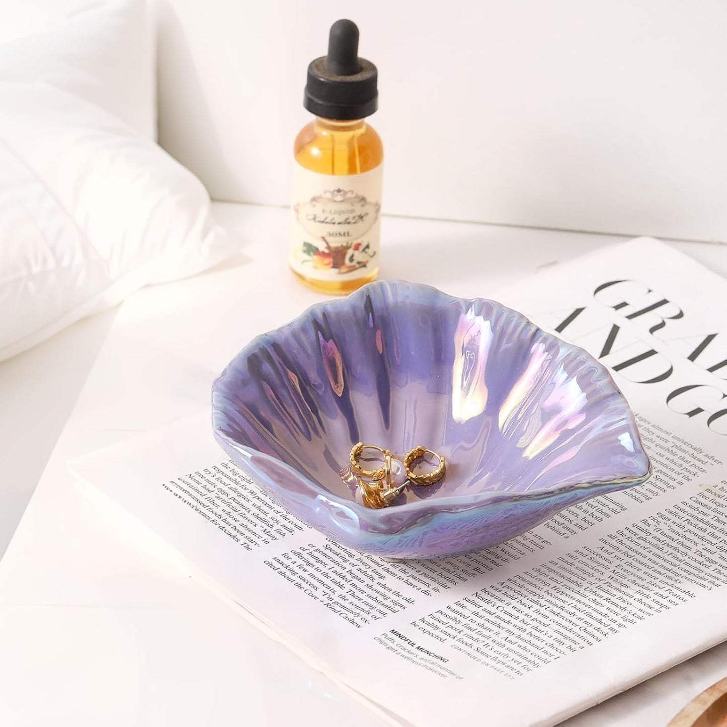 Jewelry Tray / Ceramic Jewelry Dish / Colorful Purple / 5.75 Inch