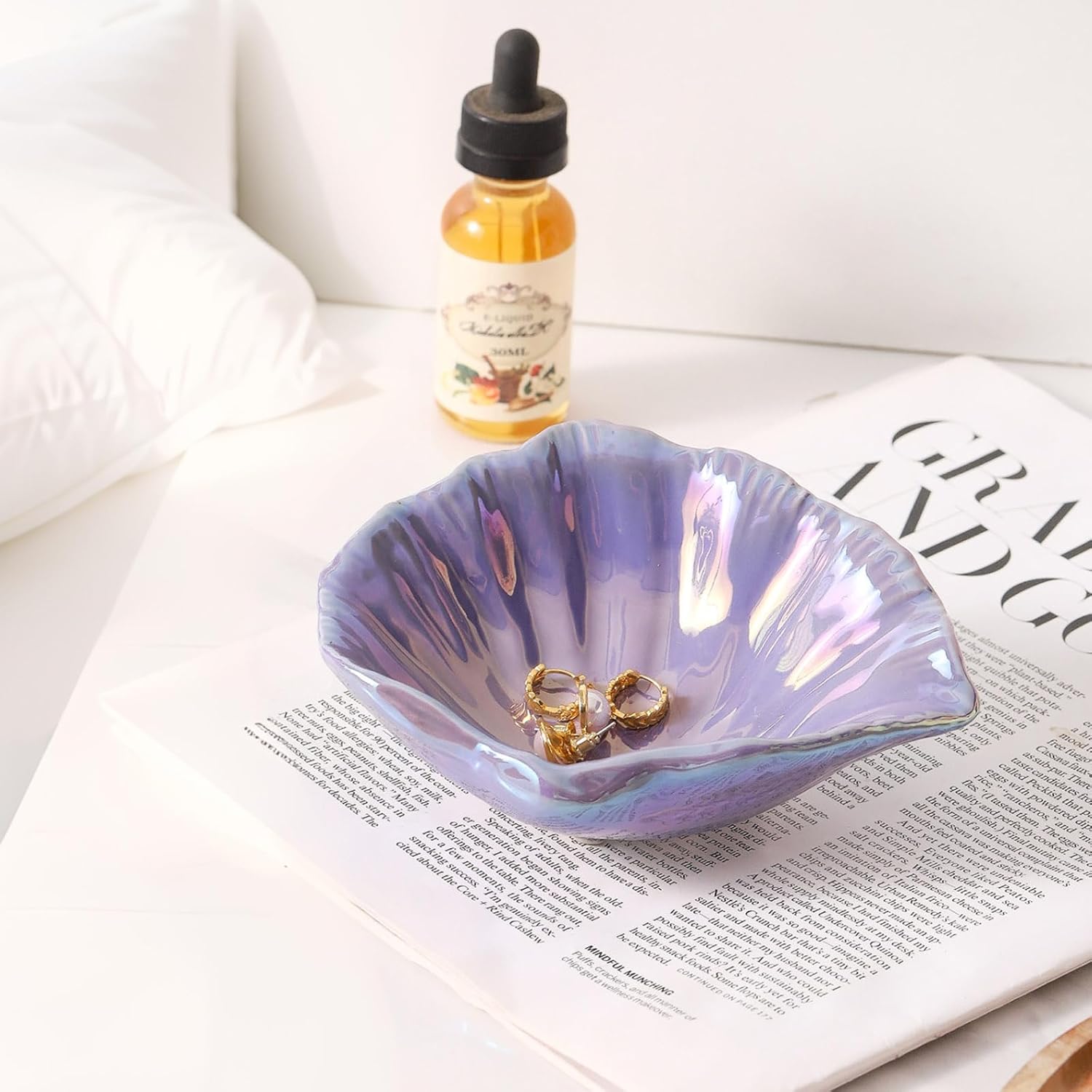 Jewelry Tray / Ceramic Jewelry Dish / Colorful Purple / 5.75 Inch