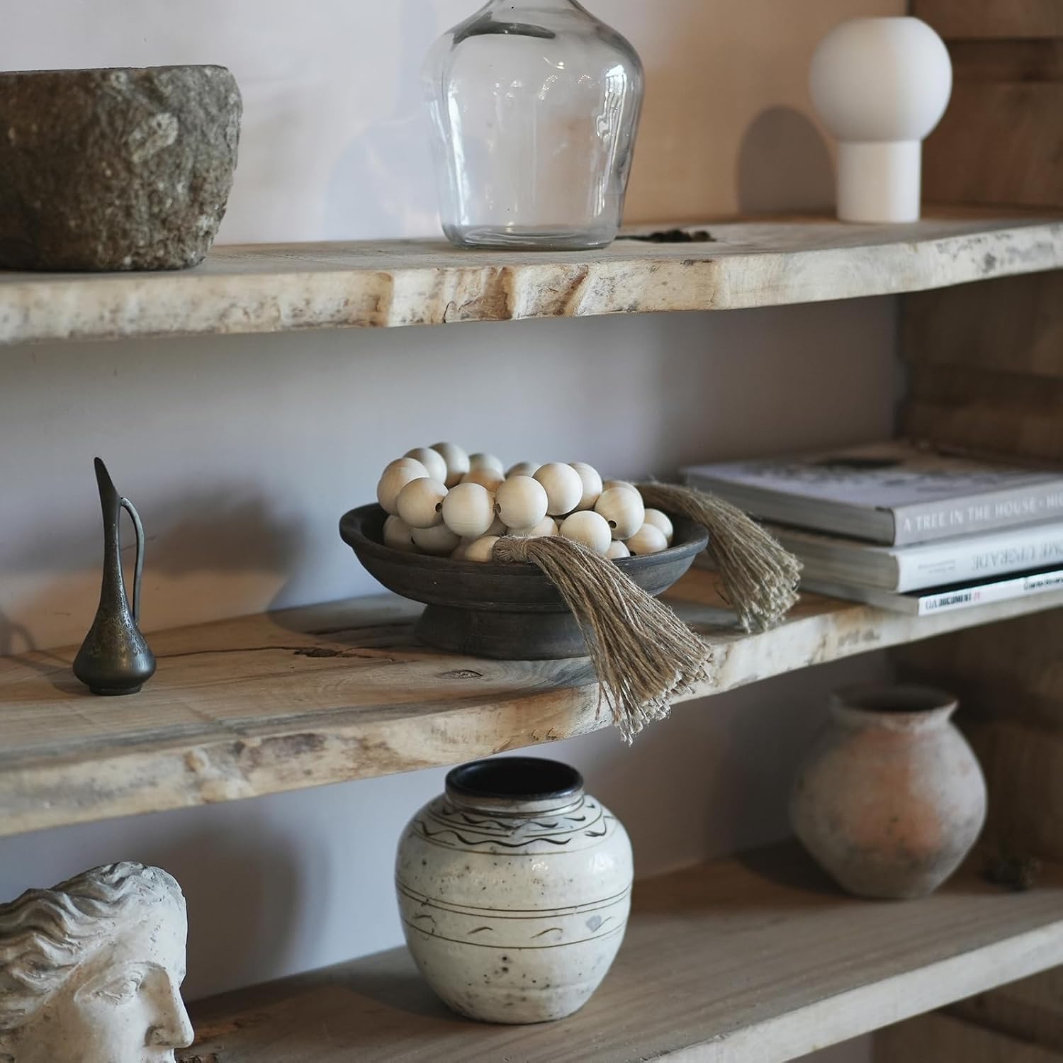 Wooden Beads Garland / Natural / 50 Inches