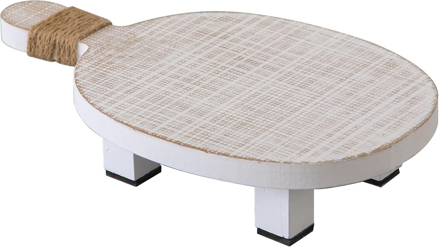 Wood Pedestal Stand / White