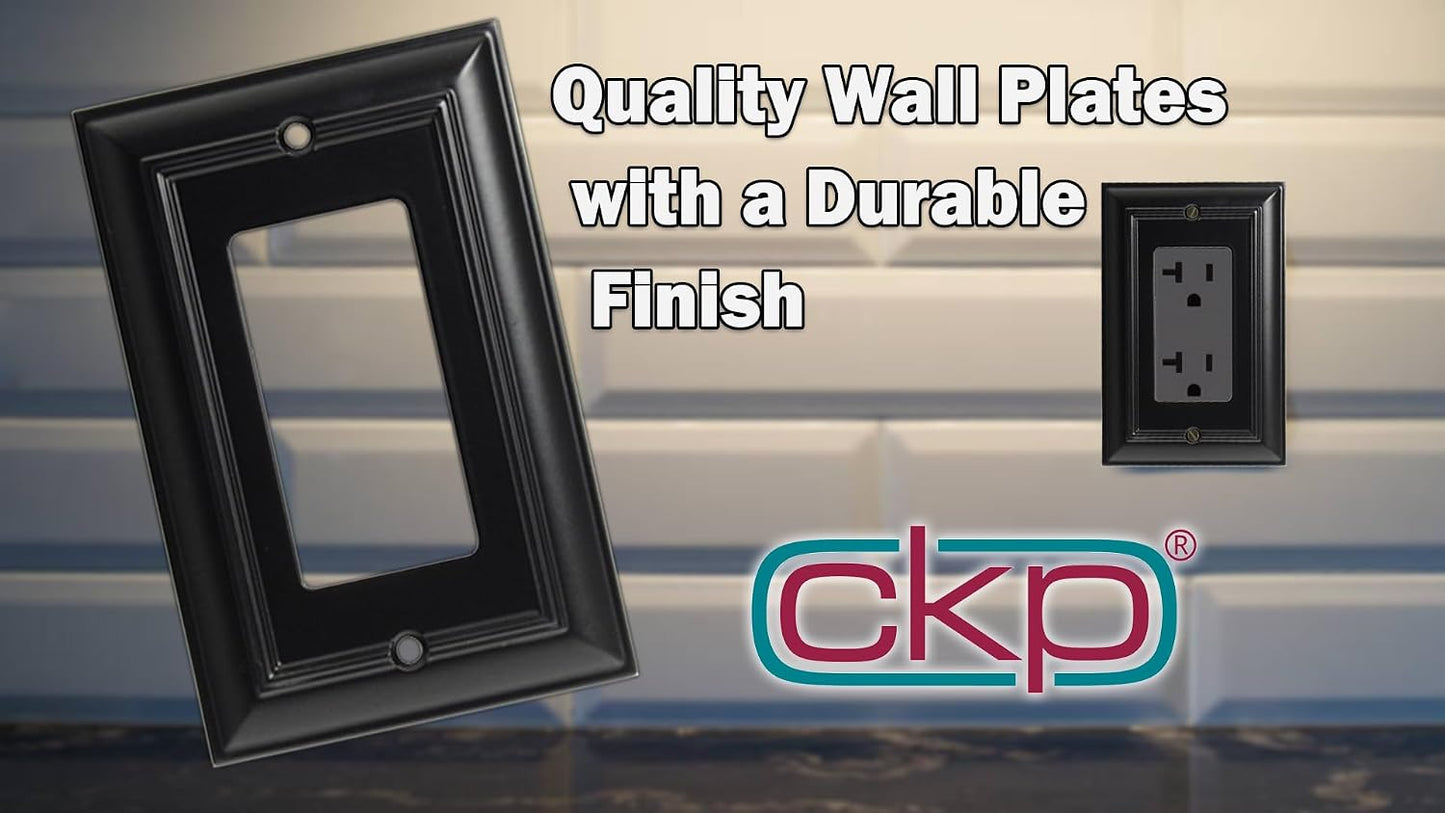 Cool Knobs and Pulls (CKP) Impressions Collection, 31201 Decorative Quad Rocker Wall Plate/Outlet Cover, Long Lasting