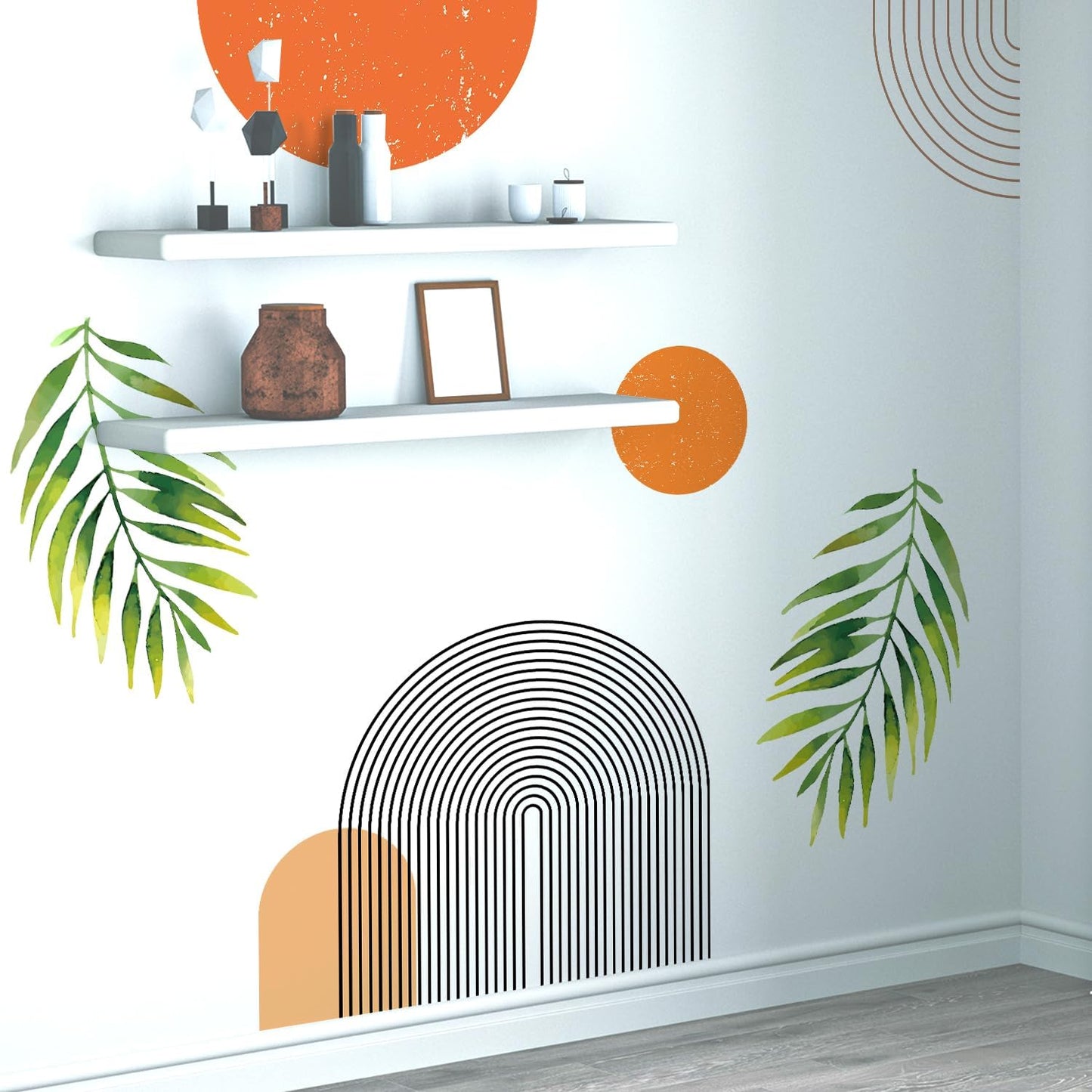 Boho Mid-Century Modern Wall Decals Peel and Stick / Boho / Extra Large